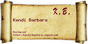 Kendi Barbara névjegykártya